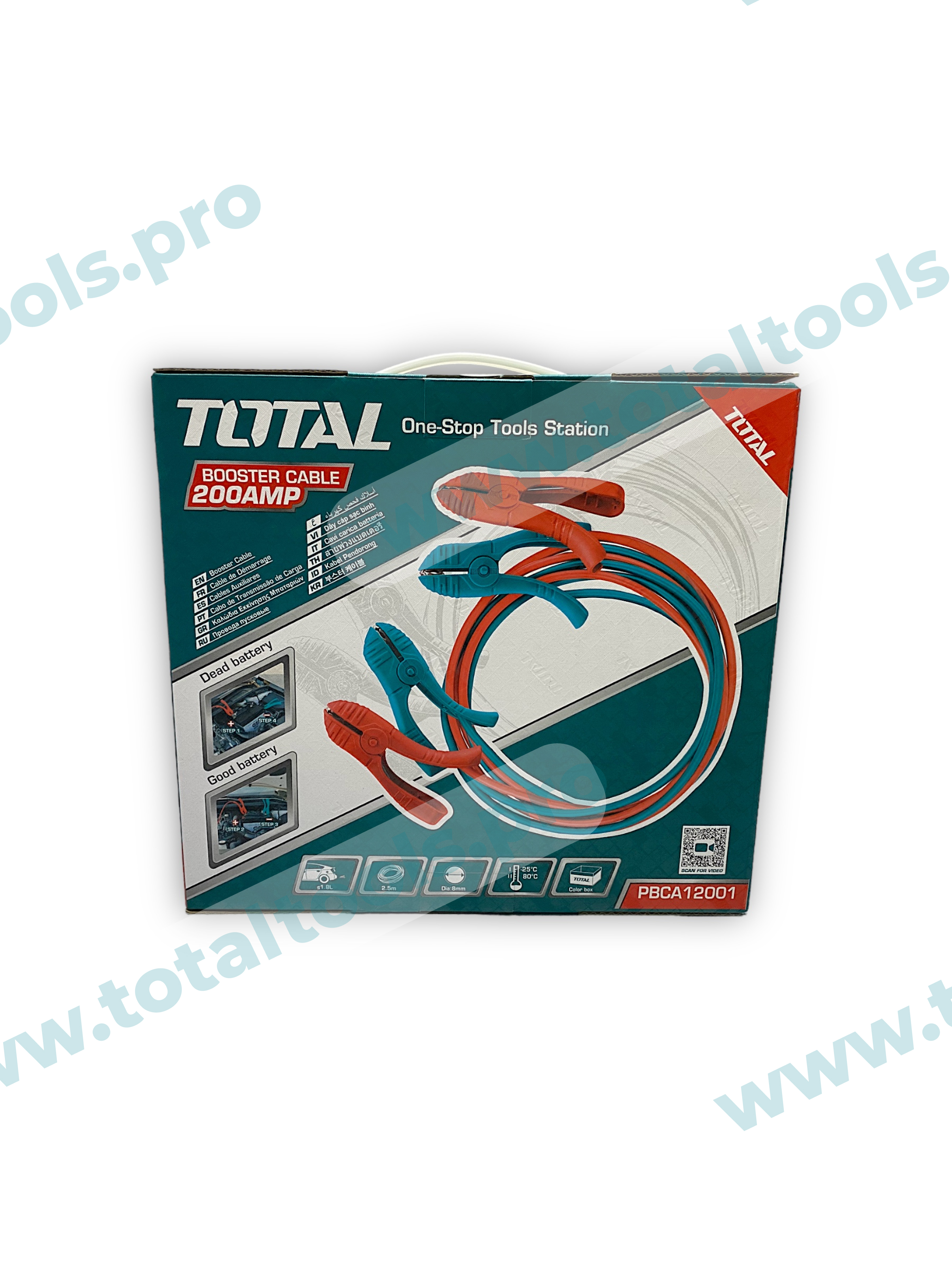 Провода пусковые для прикуривания 200AMP (длина провода 2,5 м) TOTAL