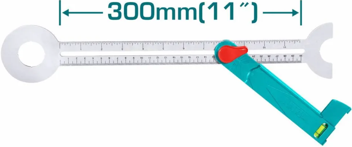 Малка-угломер пластиковый корпус, полотно с гравированной шкалой 300 мм TOTAL