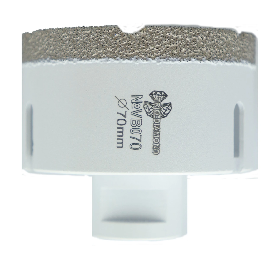 Коронка алмазная для УШМ М14, 70мм с воском VB070. TRIO DIAMOND